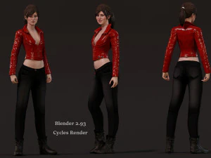 Female Base Rig with Outfit 3D Model