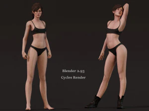 Female Base Rig with Outfit 3D Model
