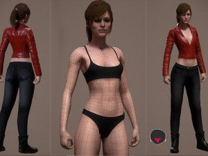 Female Base Rig with Outfit 3D-Modell