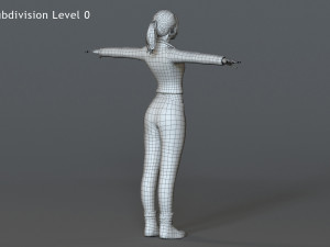 Female Base Rig with Outfit 3D-Modell