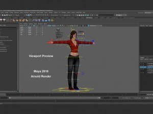 Female Base Rig with Outfit 3D Model
