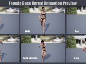 Female Base Rig with Outfit 3D-Modell