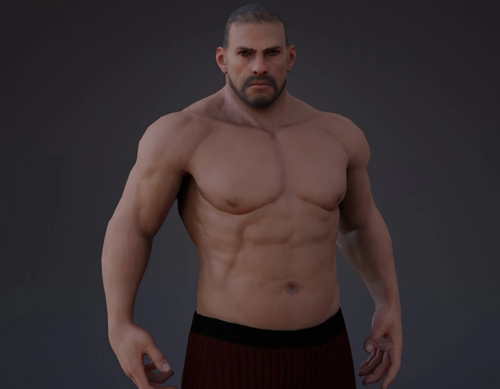 Male Base Heavy Rig 3D Model .c4d .max .obj .3ds .fbx .stl .blend 