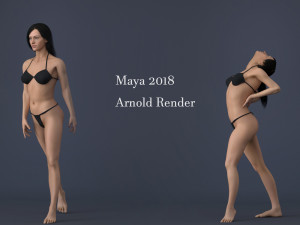 Female Base Black Hair Rig 3D 모델