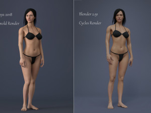 Female Base Black Hair Rig 3D 모델