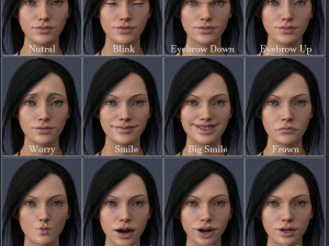 Female Base Black Hair Rig 3D 모델