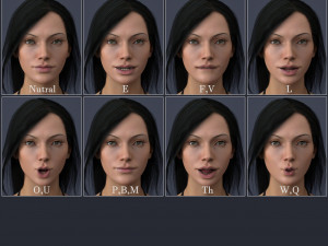 Female Base Black Hair Rig 3D 모델
