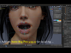 Female Base Black Hair Rig 3D 모델