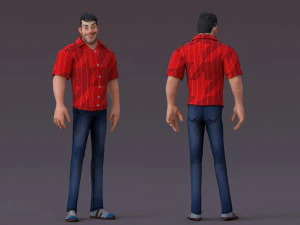 David Cartoon Rig Modello 3D