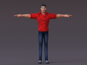 David Cartoon Rig 3D Model