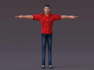 David Cartoon Rig Modello 3D