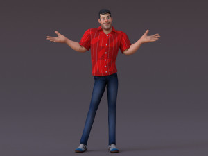 David Cartoon Rig 3D Model