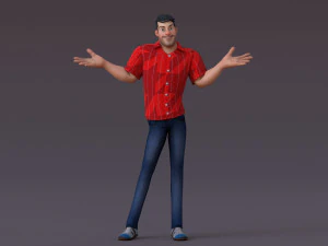 David Cartoon Rig Modello 3D