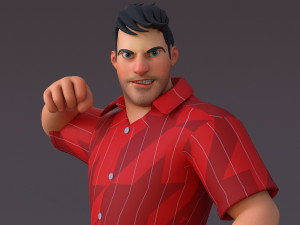David Cartoon Rig 3D Model