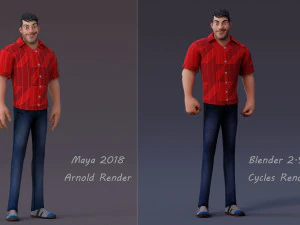 David Cartoon Rig Modello 3D