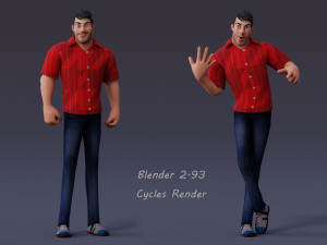 David Cartoon Rig 3D Model