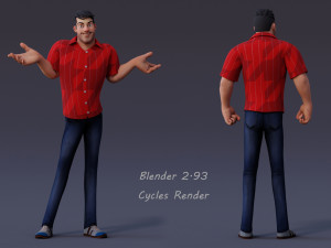 David Cartoon Rig 3D Model