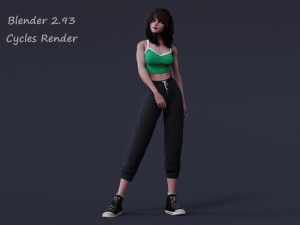 Angela Cartoon Rig Ver 2 Modèle 3D