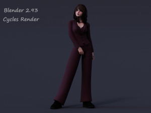 Angela Cartoon Rig Ver 2 Modèle 3D
