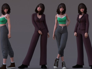 Angela Cartoon Rig Ver 2 Modèle 3D