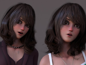 Angela Cartoon Rig Ver 2 Modèle 3D