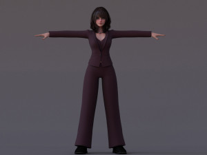 Angela Cartoon Rig Ver 2 Modèle 3D