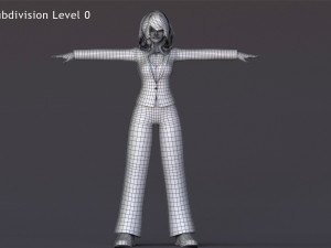 Angela Cartoon Rig Ver 2 Modèle 3D