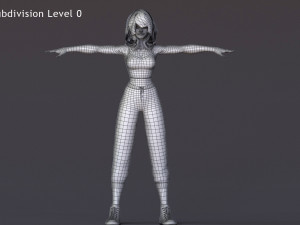 Angela Cartoon Rig Ver 2 Modèle 3D