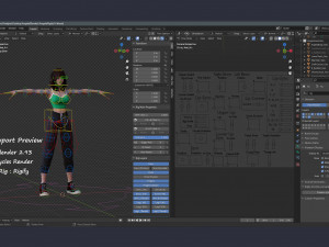 Angela Cartoon Rig Ver 2 Modèle 3D