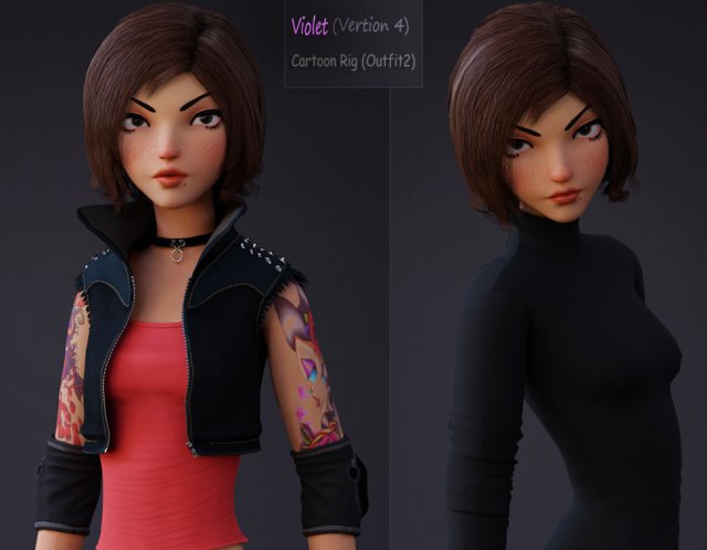Violet Rig Outfit 2 Modèle 3D .c4d .max .obj .3ds .fbx .stl .blend 