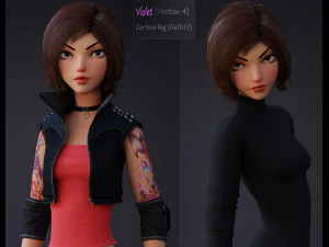 Roupa Violeta Rig 2 Modelo 3D