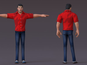 David Violet Cartoon Rig 3Dモデル