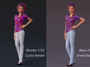 David Violet Cartoon Rig 3Dモデル