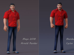 David Violet Cartoon Rig 3Dモデル