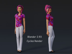 David Violet Cartoon Rig 3Dモデル