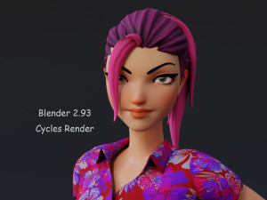 David Violet Cartoon Rig 3Dモデル