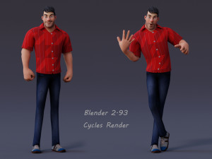 David Violet Cartoon Rig 3Dモデル