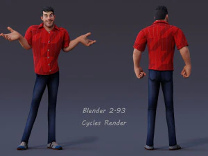 David Violet Cartoon Rig 3D Model