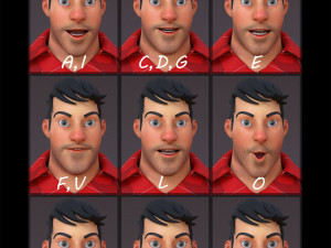 David Violet Cartoon Rig 3Dモデル