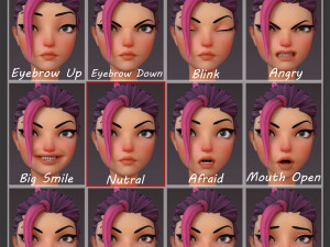 David Violet Cartoon Rig 3Dモデル