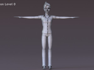 David Violet Cartoon Rig 3Dモデル