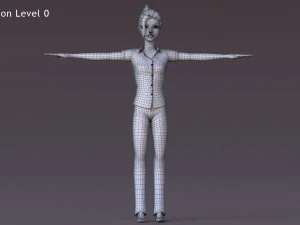 David Violet Cartoon Rig 3D Model