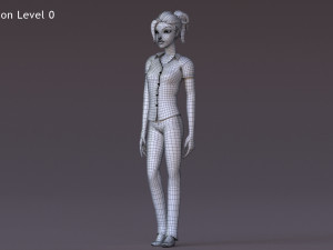 David Violet Cartoon Rig 3Dモデル