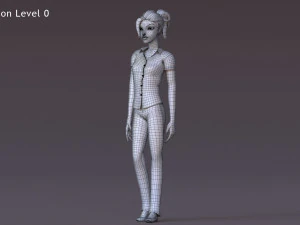 David Violet Cartoon Rig 3D Model