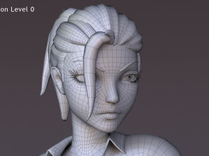 David Violet Cartoon Rig 3Dモデル