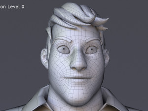 David Violet Cartoon Rig 3Dモデル