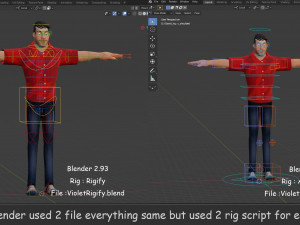 David Violet Cartoon Rig 3Dモデル