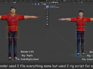 David Violet Cartoon Rig 3D Model