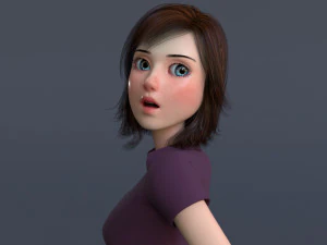 Rig della ragazza del fumetto del gelsomino Modello 3D