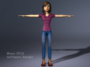 Jasmin Cartoon Girl Rig 3D 모델